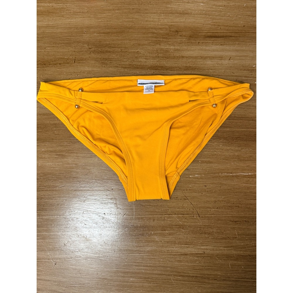 Robin Piccone Womens Mustard Yellow Luca Cutout Bikini Bottoms Size S - Picture 3 of 5
